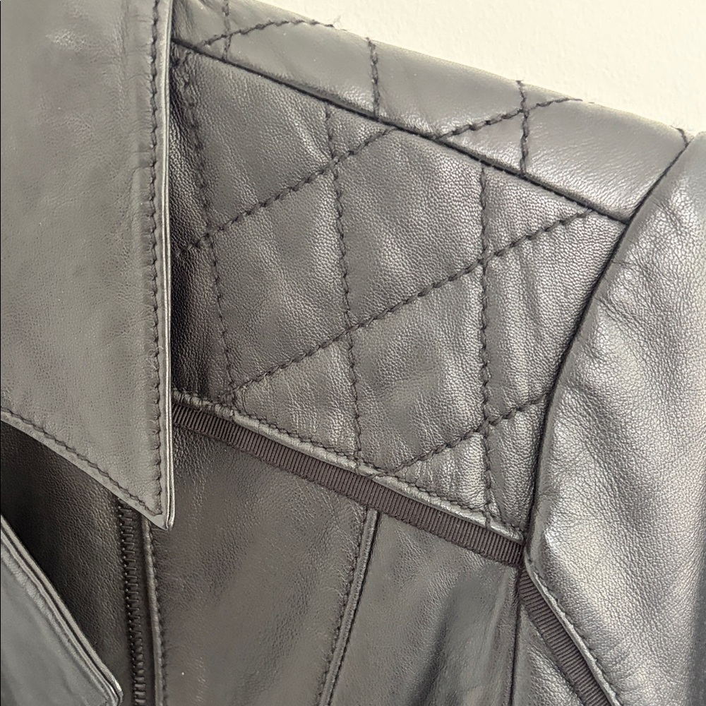 Miss Wu Women's Black Leather Jacket - Picture 6 of 9